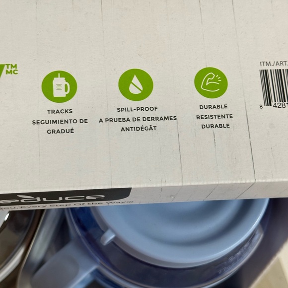 Waterday 2-Piece Set - Blue and White/clear 80 ounce, 2.36 liters water bottles - Picture 7 of 9